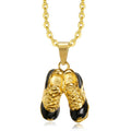 Hip Hop 18k Gold Plated Shoe Pendant Dainty Small Stainless Steel Women Men Sport Sneaker Necklace Jewelry