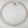 6.3-7.3 mm Round AA Nature Freshwater Pearl Choker Necklace Nice CLASP for Women Knotted Beads