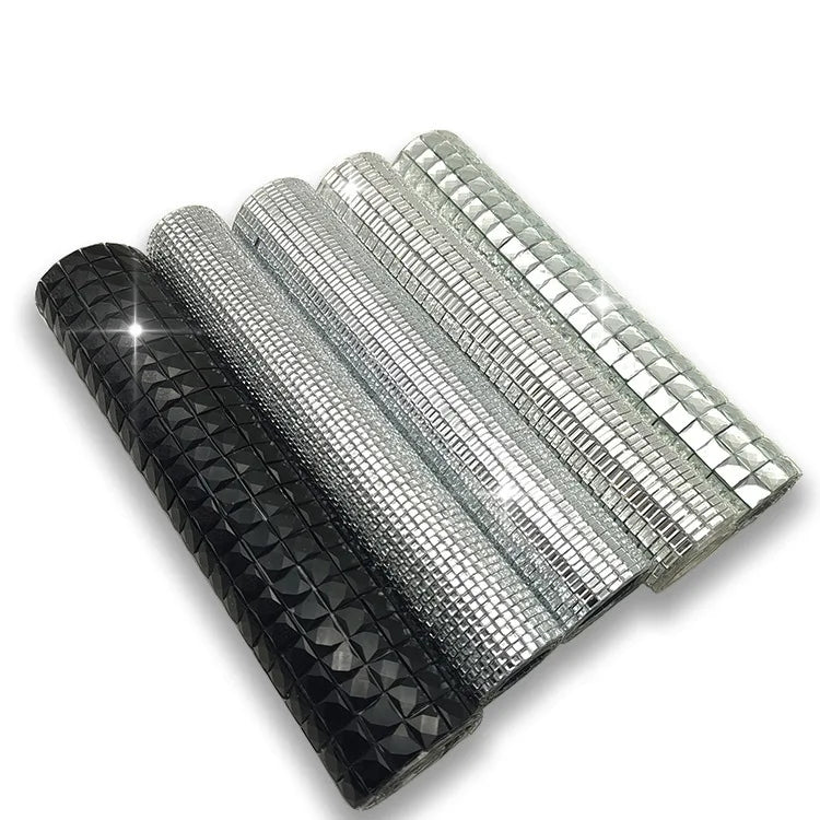 Large Glass Self Adhesive Rhinestone Mesh Crystal Flatback Rhinestone Sheet Sticker Diamond for Wall