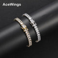 BB120 6mm 7inch 8inch Brass Zircon Tennis Chain Bracelet Hip Hop Jewelry CZ Bracelet