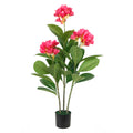 Factory Wholesale Fake Potted Floral Plants Faux Plumeria Rubra Artificial Frangipani Flower Tree for Wedding Party Decor