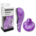 Hot Sale Mable Pattern Brush Set Wet Hair Brush Massage Soft Teeth Silicone Shampoo Brush Set