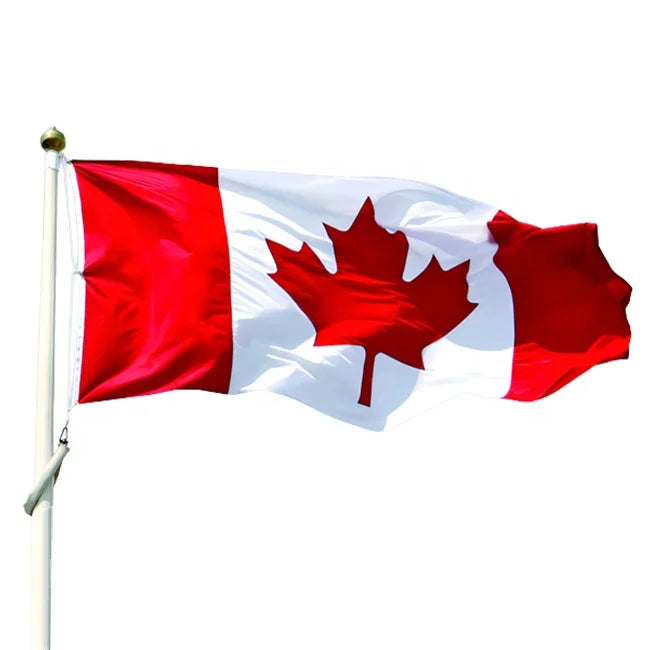 Factory Wholesale 3x5ft Promotional Canadian Flag Thickened 100% Polyester Fabric for Outdoor Hanging for Automotive Industry