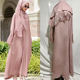 M189 Chiffon Khimar Khimar Dubai Women Maxi Long Abaya Muslim Dress Hijab Khimar Abaya 2 Piece