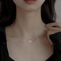 925 Sterling Silver W Necklace Female Luxury Niche Brand love Chain 2021 New Letter Design Jewelry