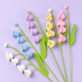 Popular Multi Color Crochet Flower Lily of the Valley Bouquet Wholesale Artificial Knitted Campanula Flowers for Daily Ornament