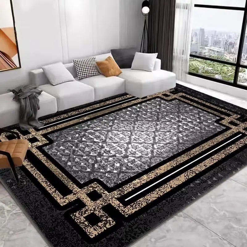 Crystal Velvet Thin Carpet Muslim Pattern Area Rug with Non Slip Backing for Entrance Floor Decoration Carpet Mat