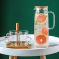 1000ml 1200ml 1600ml 53oz Borosilicate Glass Carafe Water Pitcher With Lid