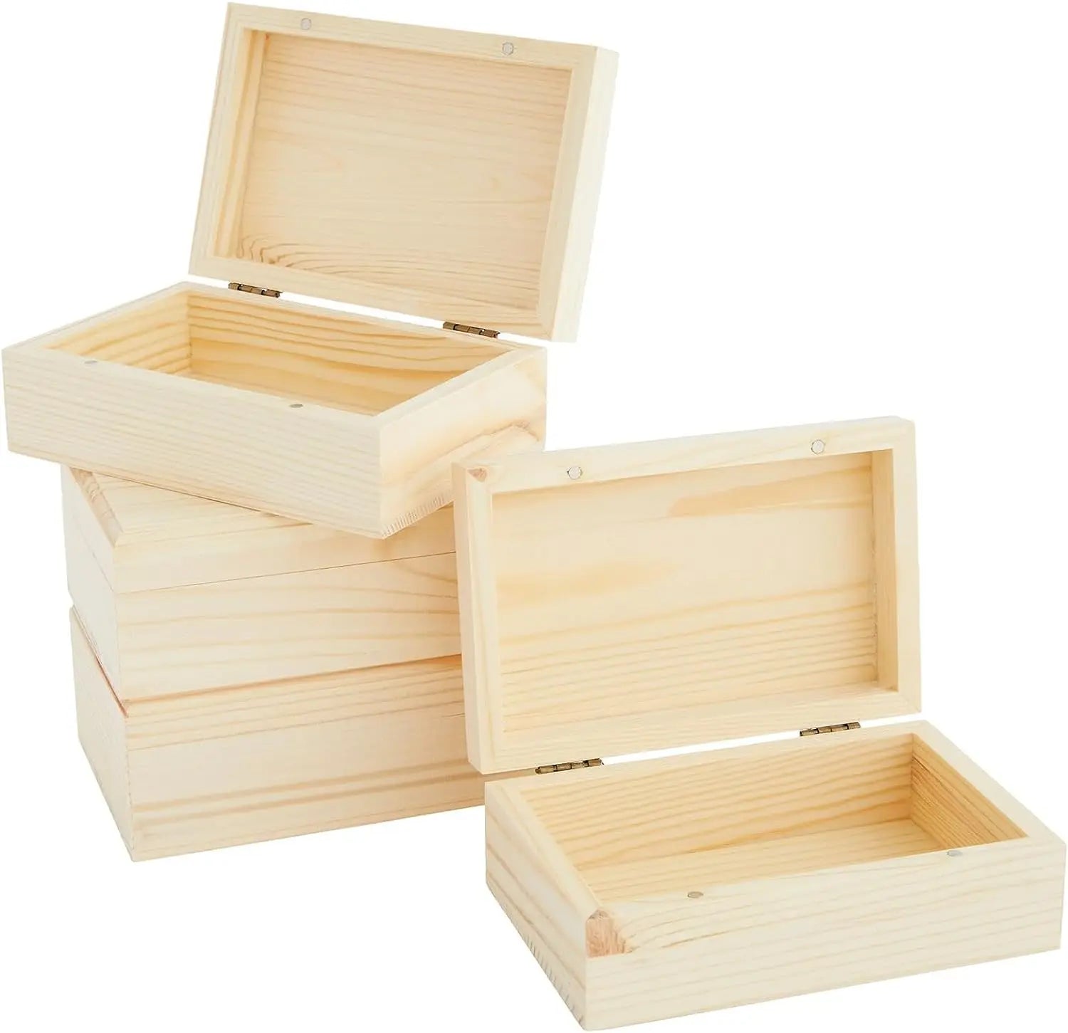 Customized Hinged Magnetic Lid Wood Gift Box with Painting Pattern for Home Decoration and Crafts Elegant Art Style