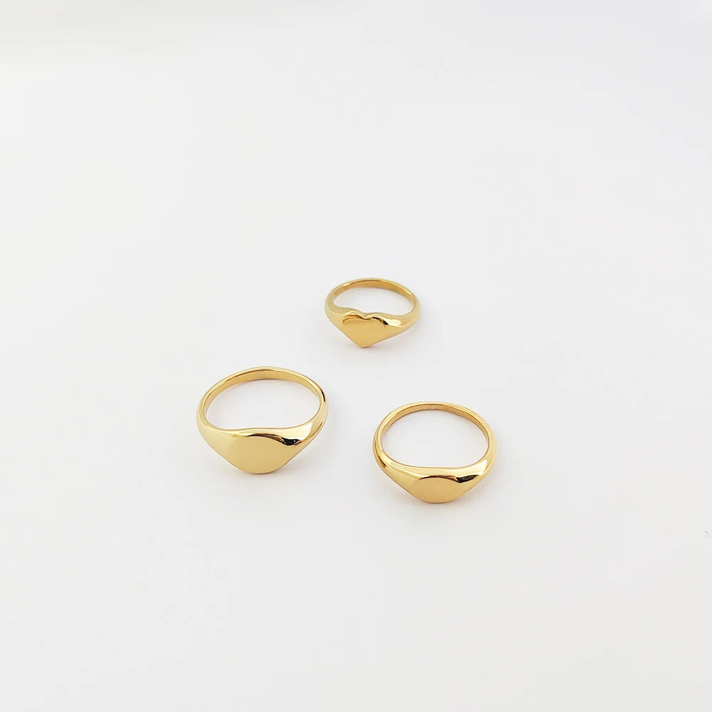 Engraved Ring Custom Anillos De Acero Inoxidable Joyeria 18k Gold Plated Ring Custom Engagement Rings