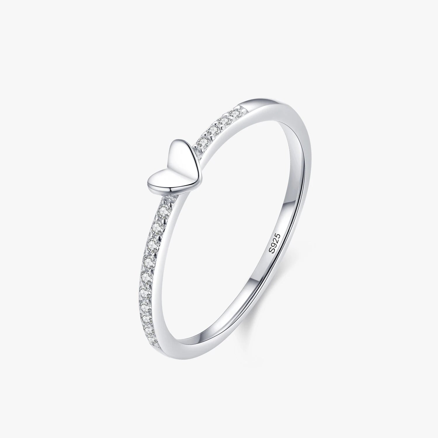 Ailmay Classic Romantic Hearts Ring Solid 925 Sterling Silver Dazzling Zircon Charm Finger Rings for Women Wedding Fine Jewelry