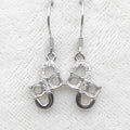 Sterling Silver 4*4mm Semi Mount Hook Earrings Empty Support Blank Claws Setting S925 Base Without Center Stone for DIY Inlay
