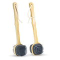 Back Massage Brush With Bamboo Wood Handle Silicone Brush Exfoliating SPA Dry Skin Bath Tools