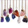 Irregular Original Stone Necklace Pendant DIY Big Raw Quartz Crystal Pendant Colorful Natural Healing Stone Pendant for Women