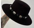 Vintage Wide Brim Fedora Hat Women Wholesale 2023 Unisex Black Fedora Hats With Retro PU Leather Belt