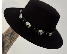Vintage Wide Brim Fedora Hat Women Wholesale 2023 Unisex Black Fedora Hats With Retro PU Leather Belt