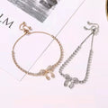 AA01044 Fashion Full Diamond Butterfly Bracelet Shiny Crystal Bracelet Bangle Simple and Versatile Ladies Bracelet