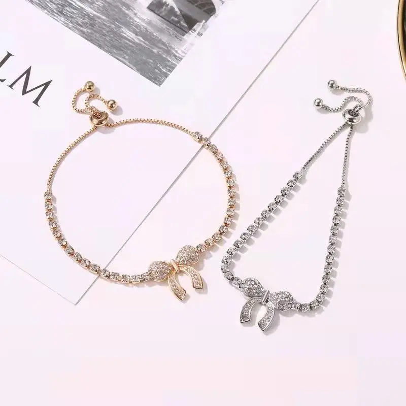 AA01044 Fashion Full Diamond Butterfly Bracelet Shiny Crystal Bracelet Bangle Simple and Versatile Ladies Bracelet