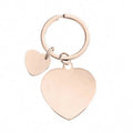 Promotion Engrave Logo Personalized Blank Heart Metal Stainless Steel Keychains for DIY Custom Logo Couple Name QR Code KeyChain