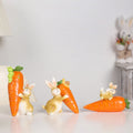 Living Room Tabletop Resin Sculpture Bunny Carrot Desk Gift Easter Figurine for Child