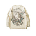 Custom Print Knitted Wool Pullover Make Jacquard Pattern Knitted Wool Crewneck Men Sweater