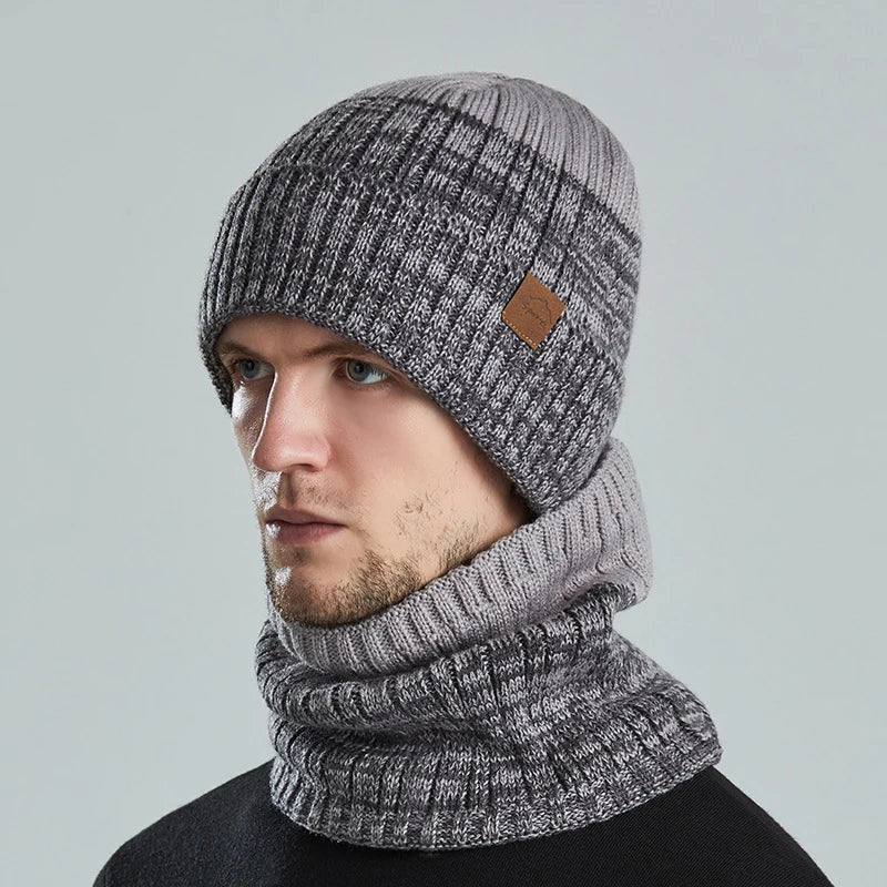 Supplier Fancy Winter Warm Women Knitted Beanie Hats and Neck Scarf Set
