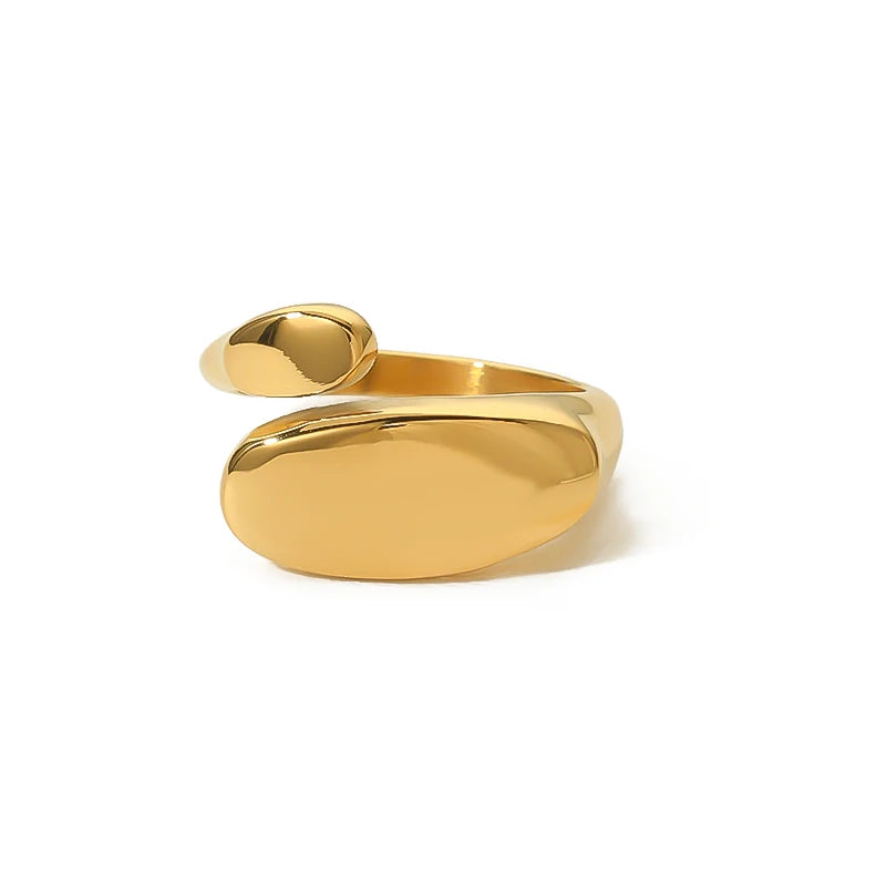 Retro American and European Design Stainless Steel PVD Plating Irregular Shape Personality Open Rings