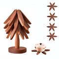 3 4 5 Pcs Wooden Trivets for Hot Dishes Like a Christmas Tree Handmade Heat Resistant Drink Coaster Premium Kitchen Decor Gift