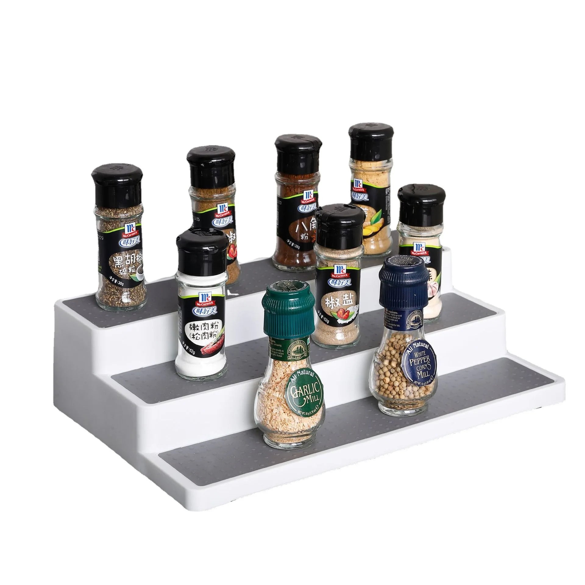 Popular Hot Selling Non-Skid 3-Tier Spice Pantry Kitchen Cabinet Organizer Non Skid Shelf Kitchen Organizer for Pantry Cabinet