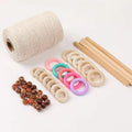 Macrame Kit Cord Organic Cotton Rope 3mm With Wooden Beads Wood Ring Wood Stick for DIY Macrame Kit Wall Hanging Plant Hanger