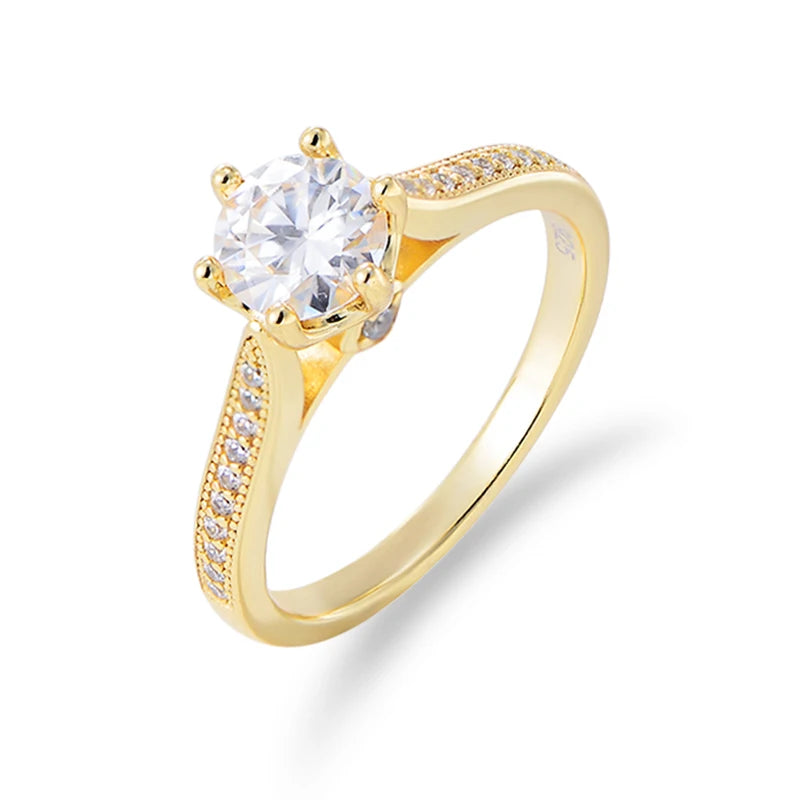 Women's Engagement Wedding Luxury 925 Sterling Silver Ring Vintage Zirconia Ring