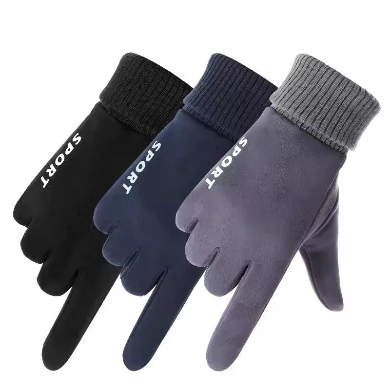 Custom Logo Winter Thermal Anti Slip Touch Screen Biker Outdoor Riding Warm Gloves for Men
