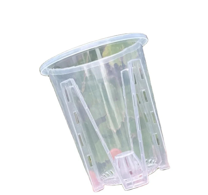 Clear Transparent Plastic Herbs Pots with Holes Orchid Breathable Slotted Pots Plant Pots Planter