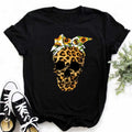 Hot Sale Leopard Heartbeat Short Sleeve Women's T-Shirt Harajuku Graphic Clothing Girl's Plus Size Top Letter Print T-Shirt