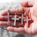 Huitan 18k Gold 925 Silver Plated Minimalist Pendant Women Necklaces  Crystal Rhinestone Zirconia Dainty Cross Chain Necklace