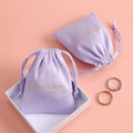 Custom Purple Flannel 13x18cm Velvet Jewelry Pouch Bag with Logo for Jewelry Container
