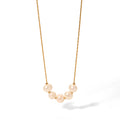 New Arrival 18K White Floating Multi Freshwater Pearls Necklace Delicate Stainless Steel Link Chain No Fading Jewelry