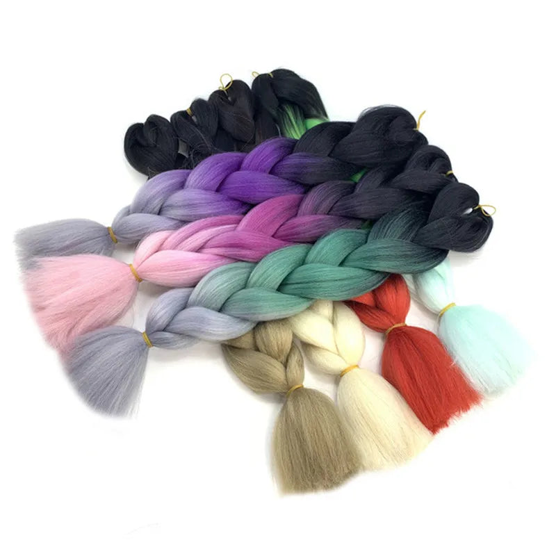 Braiding Hair Bulk High Temperature Extension Jumbo Braid Synthetic Pre Stretched Hair Jumbo Braiding