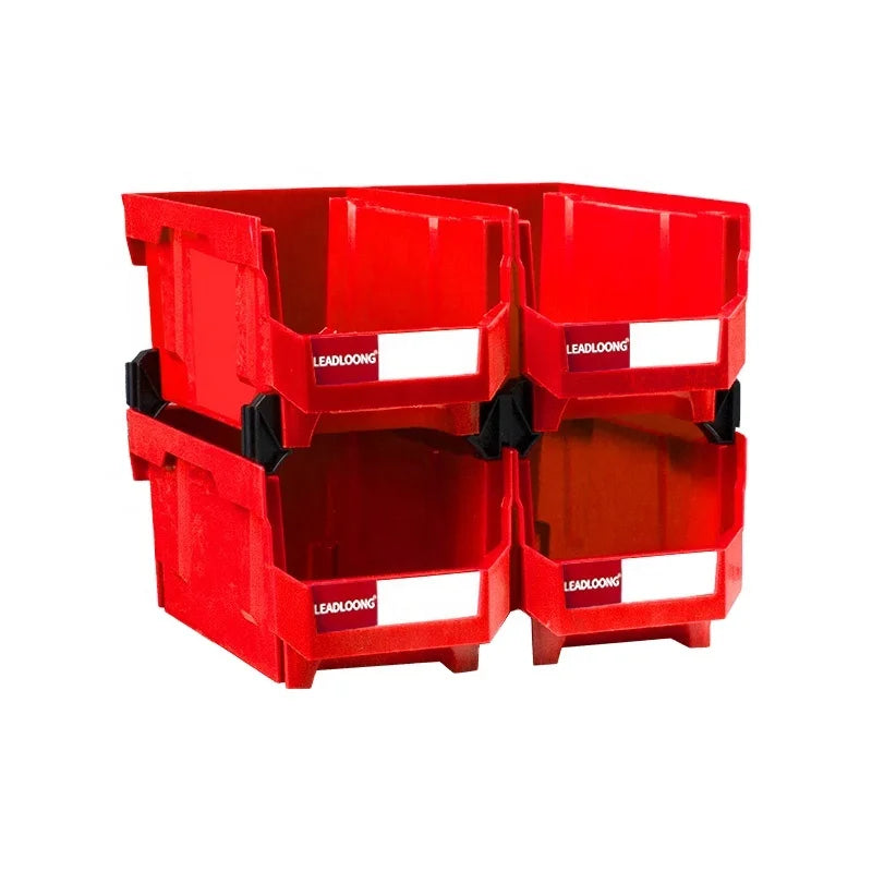 LEADLOONG Heavy Duty Separable Plastic Storage Box V6 | 4pcs 377*213*180MM/14.84*8.39*7.09Inch 25KG Load Capacity Detachable