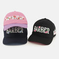 Custom 6 Panel Cotton Two Tone Structured 3d Embroidery Flower Logo Baseball Hat Cap for Women
