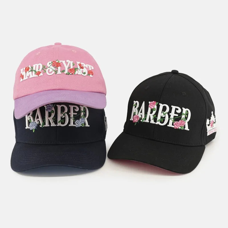Custom 6 Panel Cotton Two Tone Structured 3d Embroidery Flower Logo Baseball Hat Cap for Women