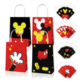 Huancai Cartoon Mickey Minnie Gift Paper Bags with Handles Favors Bag Goodies Candy Treat Bag for Kids Birthday Party Supplies