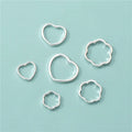 925 Sterling Silver Hollowed Geometric Shape Spacer Beads Heart Flower Accessories for Making Jewelry Findings