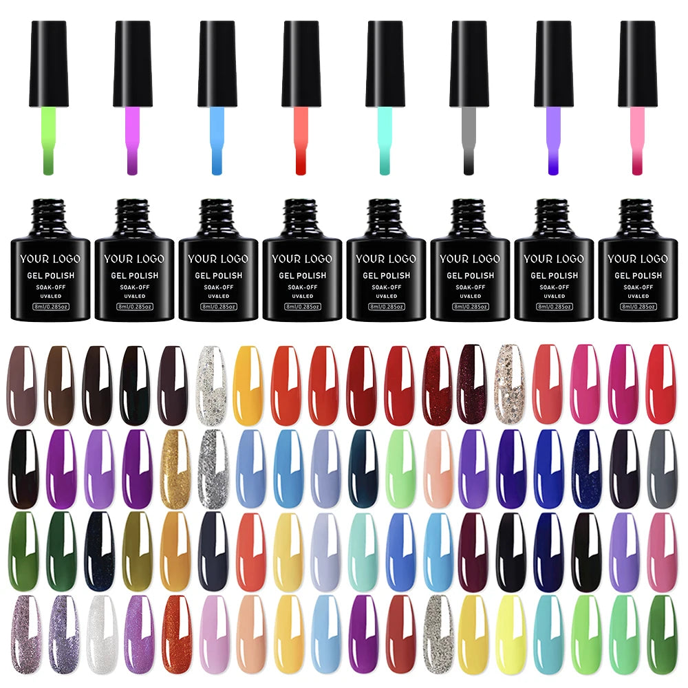 Private Label Hema Free Uv Gel Nail Lacquer Polish Set Custom Logo Gel Uv Ongle Professionnel Nail Gel Polish