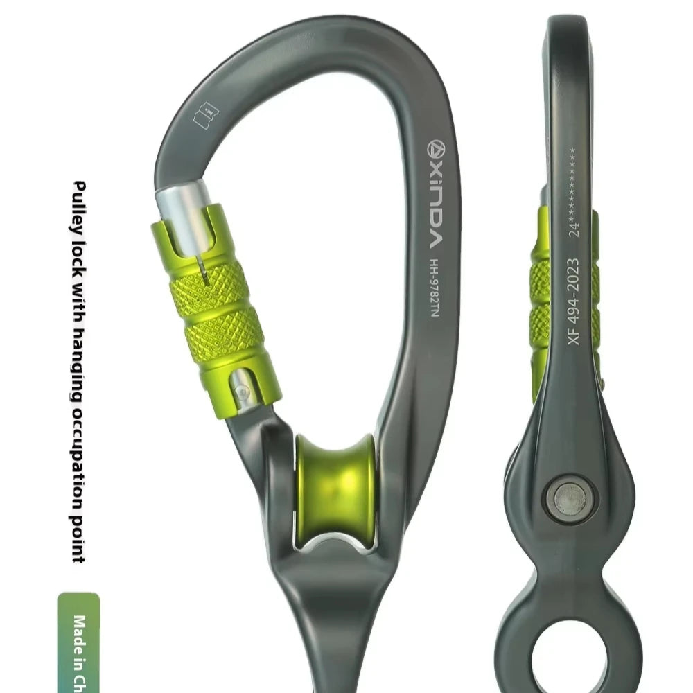 Xinda 3rd Generation H Series Hanging Point Pulley Main Lock for Mountaineering Rock Climbing Crossing Slip Bearing Pulley Tool