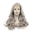 Celebrity Grey Color Pre-Plucked Natural Hairline 24inch  Futura  Swiss Lace Heat Resistant Synthetic Hair Wigs