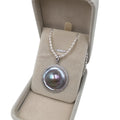 34 MM NATURE HAT MABE Ocean PEARL PENDANT NECKLACE925 SILVER CHAIN16-20inch 3-4 mm Rice Shape Freshwater Pearl Choker Necklace