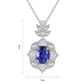 Exquisite S925 Silver Link Chain Necklace Light Luxury Lab Grown Sapphire with Classic European American Style for Gift