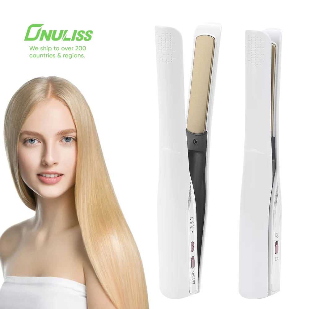 Wholesale 2 in 1 Portable Usb Rechargeable Cordless Hair Straightener Portable Custom Logo Mini Cordless Ceramic Salon Flat Iron