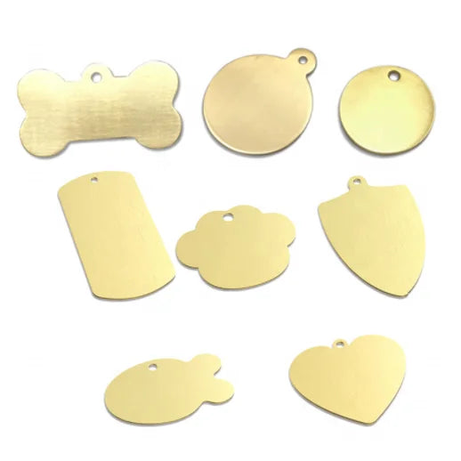 Quality Solid Brass Pet Tags Round Blank ID Tag Personalized logo Custom Brass Bone Tag